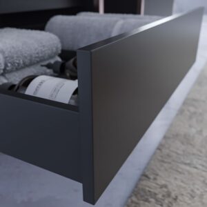 Mueble de baño INDEX estructura con patas 1 cajón lavabo suspendido NEGRO-ORO ROSA