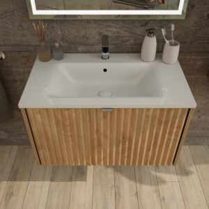 Mueble de baño MILO suspendido 1 cajón acabado ROBLE TEXAS
