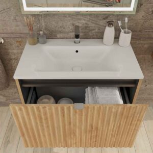 Mueble de baño MILO suspendido 1 cajón acabado ROBLE TEXAS