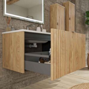 Mueble de baño MILO suspendido 1 cajón acabado ROBLE TEXAS