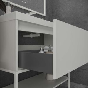 Mueble de baño ELEN con patas 1 cajón - 1 balda inferior BLANCO