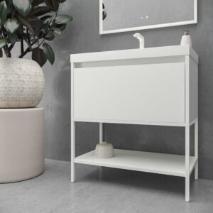 Mueble de baño ELEN con patas 1 cajón - 1 balda inferior BLANCO
