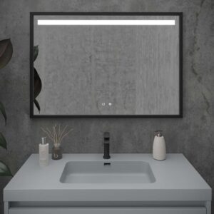 Mueble de baño ELEN con patas 1 cajón - 1 balda inferior GRIS CEMENTO / NEGRO