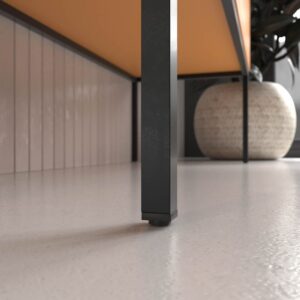 Mueble de baño con patas 2 cajones - 2 puertas SMILE con lavabo Solid Surface 2 senos AMARILLO AZAFRAN