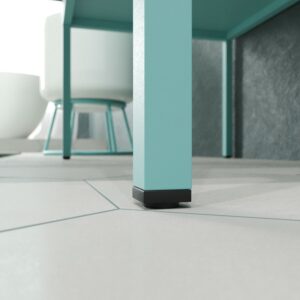 Mueble de baño con patas 2 cajones SMILE con lavabo Solid Surface AZUL TURQUESA
