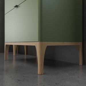 Mueble de baño VICENT con patas 2 cajones encimera Solid Surface con lavabo SATET