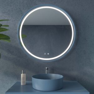 Mueble de baño suspendido 2 cajones CLAIRE con lavabo Solid Surface TURQUESA PASTEL