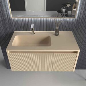 Mueble de baño BINARIO suspendido 2 cajones acabado CREMA