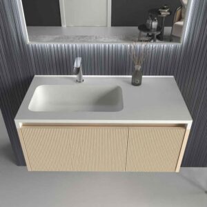 Mueble de baño BINARIO suspendido 2 cajones acabado CREMA
