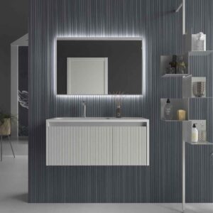 Mueble de baño BINARIO suspendido 2 cajones acabado PERLADO