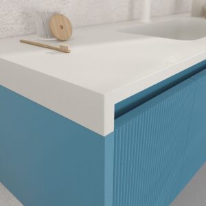 Mueble de baño BINARIO suspendido 3 cajones acabado AZUL OCEAN