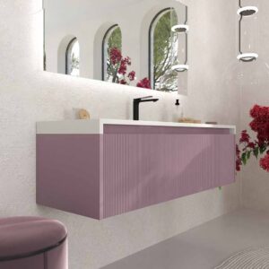 Mueble de baño BINARIO suspendido 3 cajones acabado VIOLETA