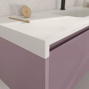 Mueble de baño BINARIO suspendido 3 cajones acabado VIOLETA