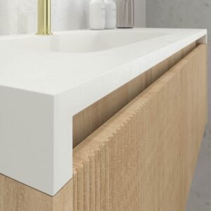 Mueble de baño BINARIO suspendido 2 cajones acabado ROBLE FRANCES claro