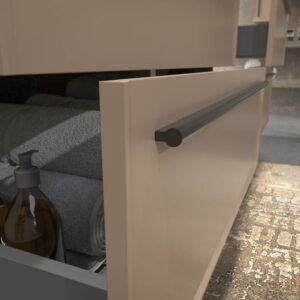 Mueble de baño suspendido 4 cajones BREMA con lavabo Solid Surface MOKA