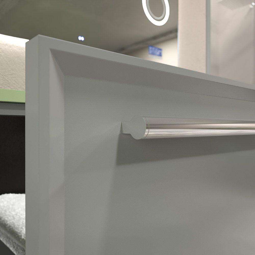 Mueble de baño suspendido 1 cajón BREMA con lavabo Solid Surface GRIS POLVO - Imagen 3