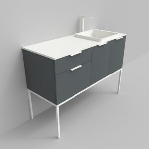 Mueble de baño ELLA con patas 2 cajones - 2 puertas acabado PERLADO