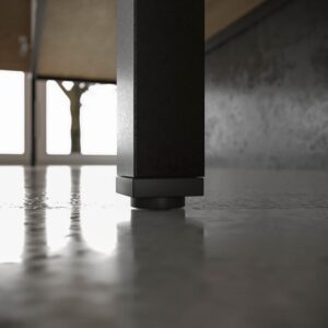 Mueble de baño ELLA con patas 9 cajones con tapa SOLID SURFACE 2 lavabos ROBLE CLARO