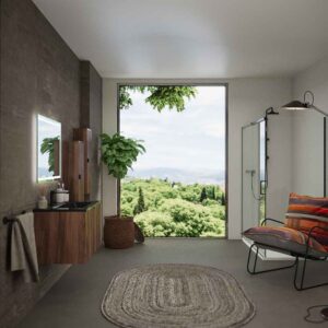 Mueble de baño MILO suspendido 1 cajón acabado OLMO