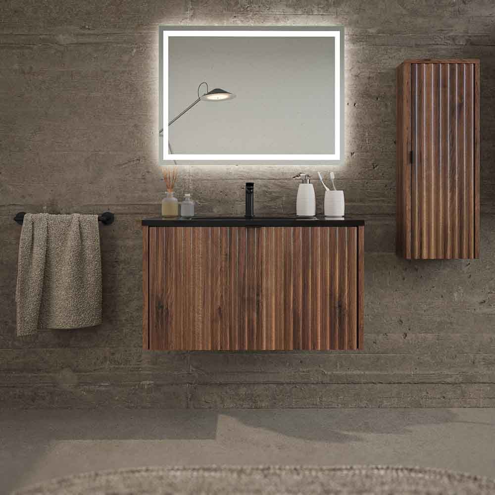 Mueble de baño MILO suspendido 1 cajón acabado OLMO
