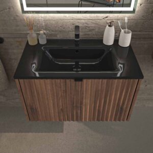 Mueble de baño MILO suspendido 1 cajón acabado OLMO