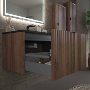Mueble de baño MILO suspendido 1 cajón acabado OLMO