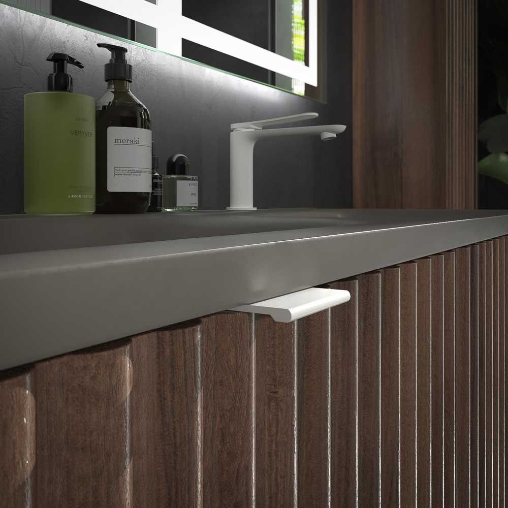 Mueble de baño MILO suspendido 2 cajones acabado OLMO - Imagen 5