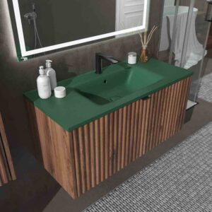 Mueble de baño MILO suspendido 1 cajón acabado OLMO