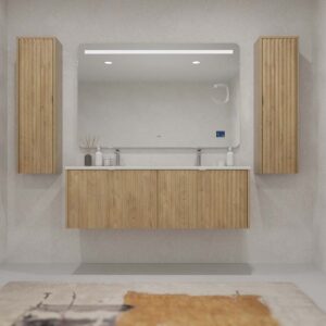 Mueble de baño MILO suspendido 2 cajones acabado ROBLE  TEXAS