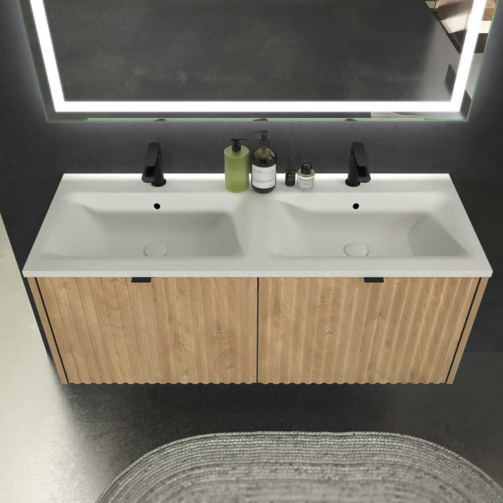 Mueble de baño MILO suspendido 2 cajones acabado ROBLE TEXAS - Imagen 7