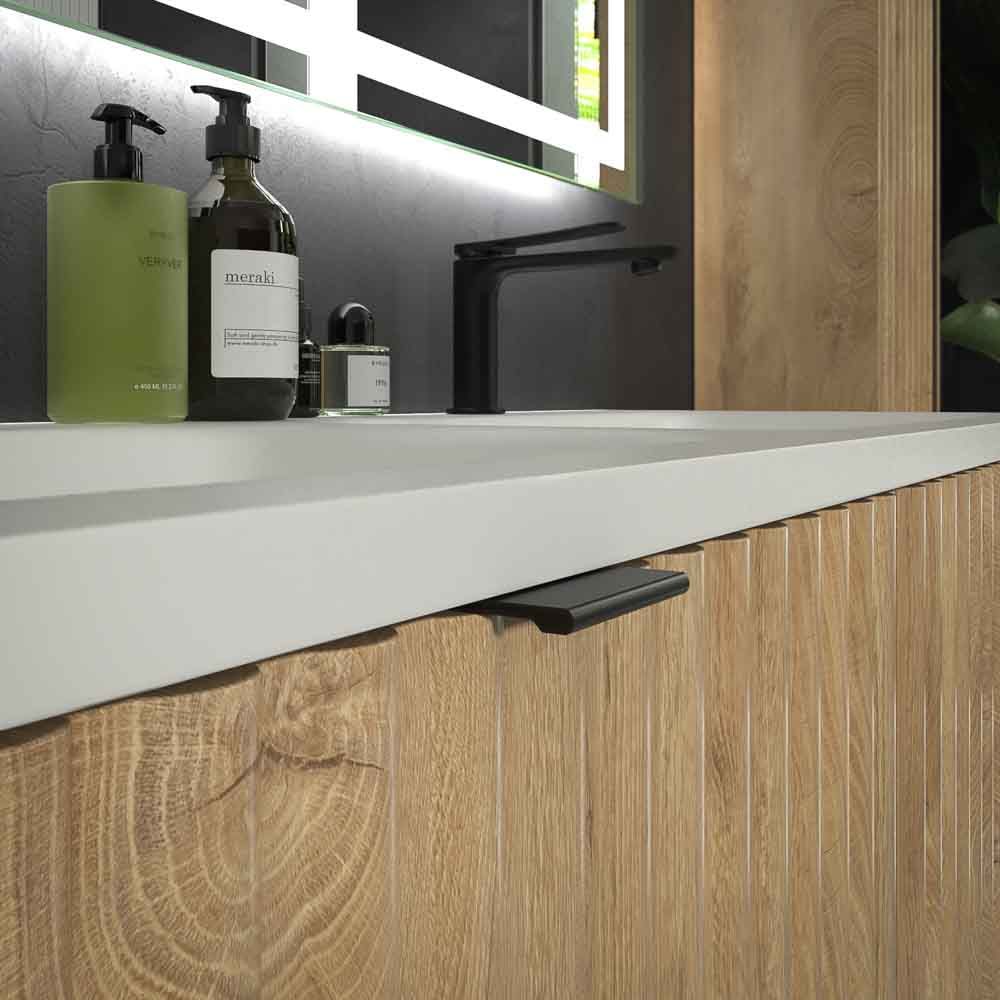 Mueble de baño MILO suspendido 2 cajones acabado ROBLE TEXAS - Imagen 4