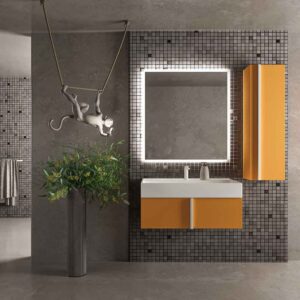 Mueble de baño NORMA suspendido 1 cajón acabado  AMARILLO AZAFRAN