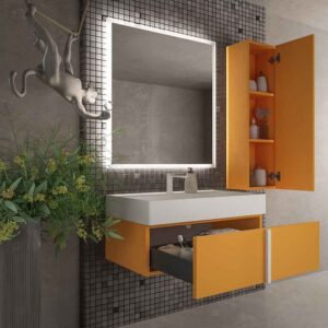 Mueble de baño NORMA suspendido 1 cajón acabado  AMARILLO AZAFRAN