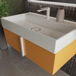 Mueble de baño NORMA suspendido 1 cajón acabado  AMARILLO AZAFRAN