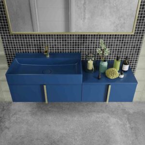 Mueble de baño NORMA suspendido 2 cajónes acabado  AZUL ZAFIRO