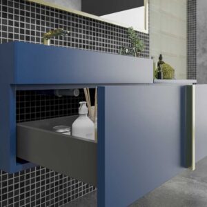 Mueble de baño NORMA suspendido 2 cajónes acabado  AZUL ZAFIRO