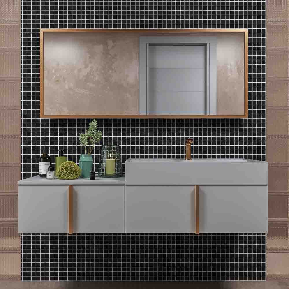 Mueble de baño NORMA suspendido 2 cajónes acabado GRIS SEÑAL
