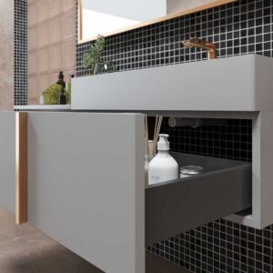 Mueble de baño NORMA suspendido 2 cajónes acabado  GRIS SEÑAL