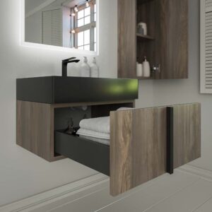 Mueble de baño NORMA suspendido 1 cajón acabado  OLMO WABI