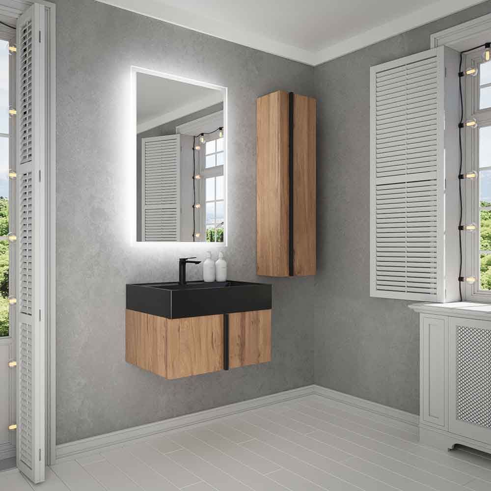 Mueble de baño NORMA suspendido 1 cajón acabado ROBLE CLARO - Imagen 7