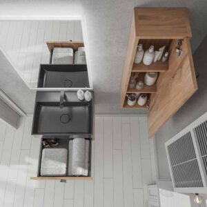 Mueble de baño NORMA suspendido 1 cajón acabado  ROBLE CLARO