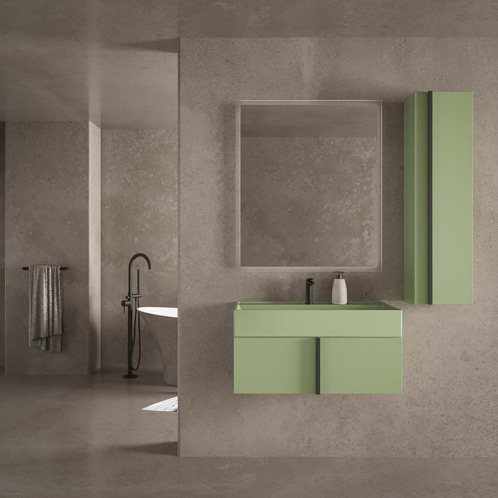 Mueble de baño NORMA suspendido 1 cajón acabado VERDE PALIDO
