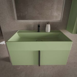 Mueble de baño NORMA suspendido 1 cajón acabado  VERDE PALIDO