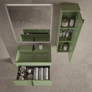 Mueble de baño NORMA suspendido 1 cajón acabado  VERDE PALIDO