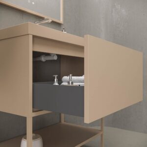 Mueble de baño ELEN con patas 1 cajón - 1 balda inferior MOKA