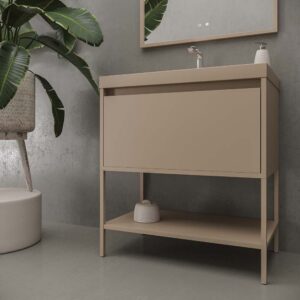 Mueble de baño ELEN con patas 1 cajón - 1 balda inferior MOKA