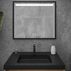 Mueble de baño ELEN con patas 1 cajón - 1 balda inferior ROBLE CLARO / NEGRO