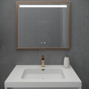 Mueble de baño ELEN con patas 1 cajón - 1 balda inferior GRIS PERLA / COBRE