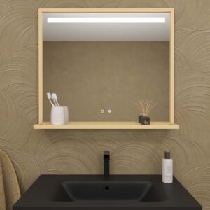 Mueble de baño con patas 2 cajones SMILE con lavabo Solid Surface BEIGE