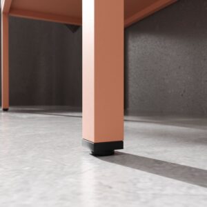 Mueble de baño con patas 2 cajones SMILE con lavabo Solid Surface ROJO BEIGE